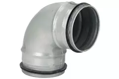 Coude spiralé court rond 90° Ø 80 mm pour conduit rigide galvanisé