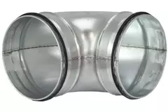 Coude spiralé court rond 90° Ø 80 mm pour conduit rigide galvanisé