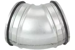 Coude spiralé court rond 45° Ø 100 mm pour conduit rigide galvanisé