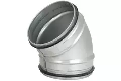 Coude spiralé court rond 45° Ø 100 mm pour conduit rigide galvanisé