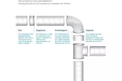 Coude rond spiralé 15° Ø 125 mm  - sur mesure RAL7016