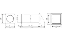 Gaine murale exérieure SPK3 Ø125mm avec clapet anti retour