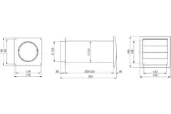 Gaine murale exérieure SPK4 Ø125mm à lamelles amovibles