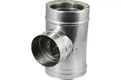 Elément droit à double paroi diamètre 150 mm (150/200) Pièce en T T90 EW I316L/I304 (D0,5/0,6)