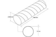 Conduit rigide galvanisé Ø 250 mm longueur 1,5 mètre - galvanisé