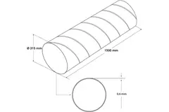 Conduit rigide galvanisé Ø 315 mm longueur 1,5 mètre - galvanisé