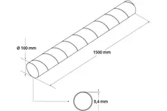 Conduit rigide galvanisé Ø 100 mm longueur 1,5 mètre - galvanisé