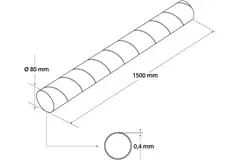 Conduit rigide galvanisé Ø 80 mm longueur 1,5 mètre - galvanisé