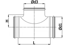 Té de Ø 250 mm - Ø 250 mm pour conduit rigide galvanisé (90°)