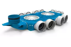 Diffuseur combiné Vent-Axia Uniflexplus 10x Ø90mm avec embout vertical Ø125mm