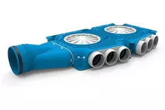 Diffuseur combiné Vent-Axia Uniflexplus 9x Ø69mm avec embout vertical Ø125mm