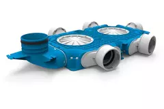 Diffuseur combiné Vent-Axia Uniflexplus 5x Ø90mm avec embout vertical Ø125mm