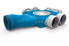Diffuseur combiné Vent-Axia Uniflexplus 6x Ø90mm avec embout horizontal Ø125mm