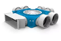 Diffuseur combiné Vent-Axia Uniflexplus 6x Ø90mm pour gaine plate galvanisée 220x80mm