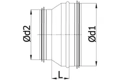 Réducteur de Ø 250 mm - Ø 125 mm pour conduit rigide galvanisé