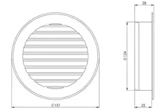 Grille à ailettes diamètre 125 mm marron - VR125B