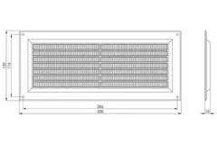 Grille de ventilation rectangulaire grillagée 130 x 300 noir - VR1330M