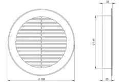Grille à ailettes diamètre : 150 mm blanc - VR150