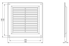 Grille de ventilation carrée 150 x 150 mm noir - VR1515M