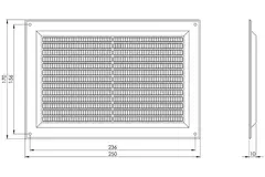 Grille de ventilation rectangulaire grillagée 250 x 170 noir - VR2517M