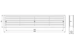 Grille de porte 450 x 92 blanc - VR459