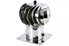 Tourelle de ventilation alimentée par le vent Cowl 250 mm en acier inoxydable avec solin de toit incluse - 180m3/h