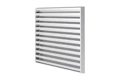 Grille murale extérieure 200x200 aluminium avec ailettes fixes