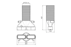 Ubbink Air Excellent 55SC adaptateur valve 125 2x180°