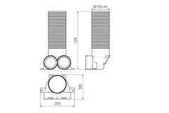 Ubbink Air Excellent 48C adaptateur de vanne 125 2x90°