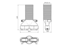 Adaptateur de valve Ubbink Air Excellent 35SC 125 2x180°