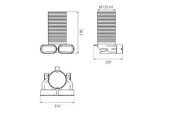 Ubbink Air Excellent 35SC adaptateur de vanne 125 2x90°.
