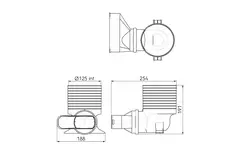 Ubbink Air Excellent 45SC adaptateur valve 125 1x90°