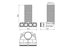Adaptateur de vanne Ubbink Air Excellent 23C 125 4x90°
