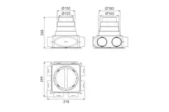 Ubbink Boîte de distribution d'air DBOX206 V180